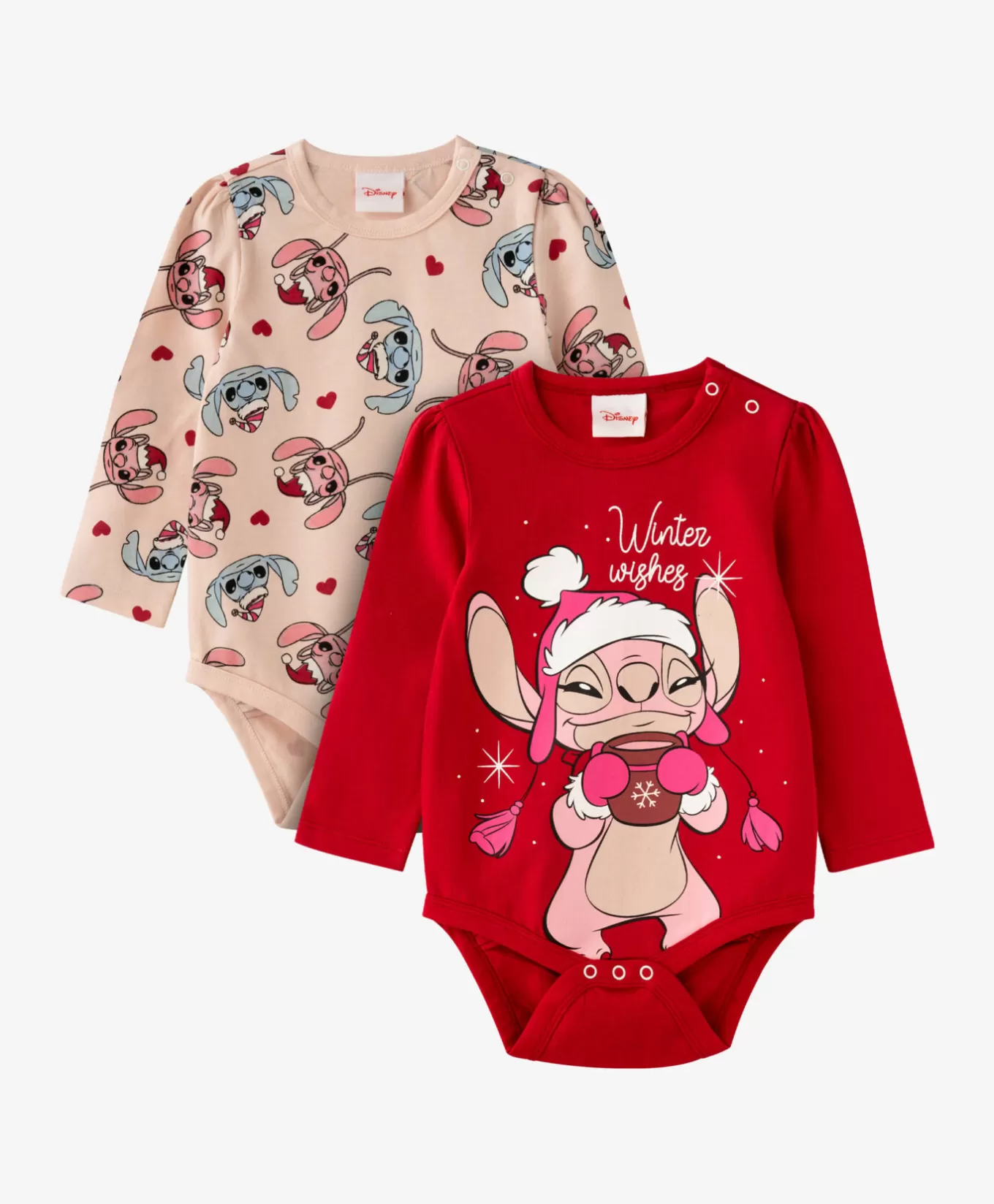 Pepco 2-pak body niemowlęcych dziewczęcych na licencji Stitch 100% bawełny